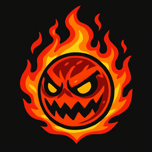 roh jahat bentuk orb api.
In-Game asset.  2d.  High contrast.  No shadows