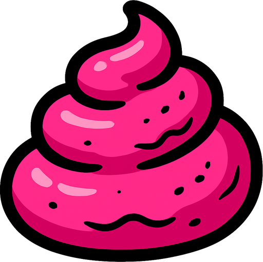 Caca rosada.
In-Game asset.  2d.  High contrast.  No shadows