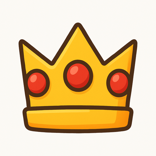 crown.
In-Game asset.  2d.  No shadows. cartoon. animate. simple