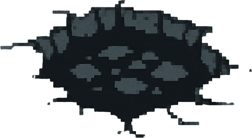 agujero de la calle hecho con pixeles.
In-Game asset.  2d.  High contrast.  No shadows