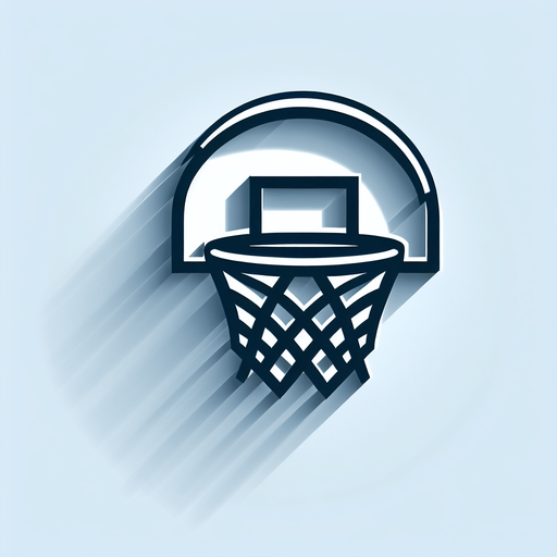 basketball hoop.
Single Game Texture. In-Game asset. 2d. Blank background. High contrast. No shadows.