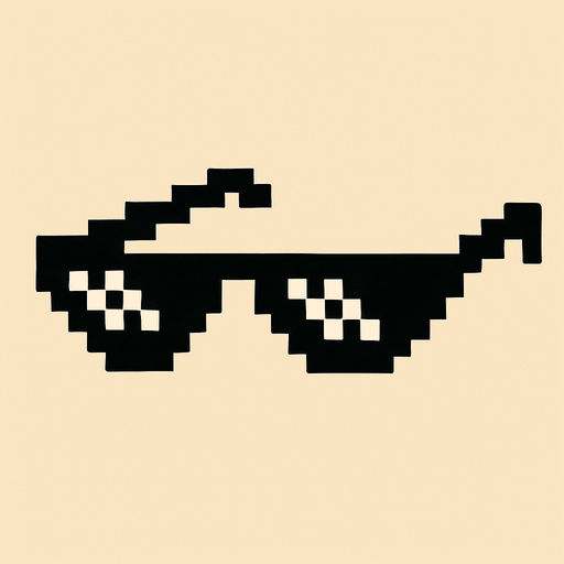 A pixel sunglasses.
In-Game asset.  2d.  High contrast.  No shadows