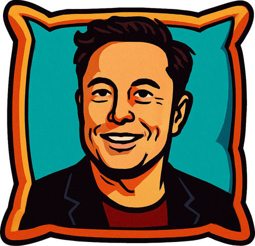 elon musk resmi olan yastık.
In-Game asset.  2d.  High contrast.  No shadows