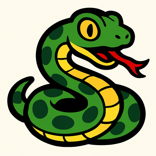 snake.
In-Game asset.  2d.  High contrast.  No shadows