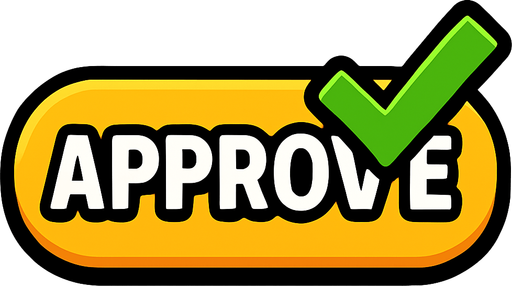 approve button.
In-Game asset.  2d.  High contrast.  No shadows