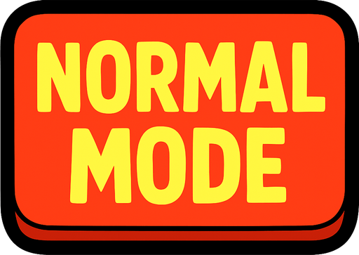 Normal Mode button.
In-Game asset.  2d.  High contrast.  No shadows