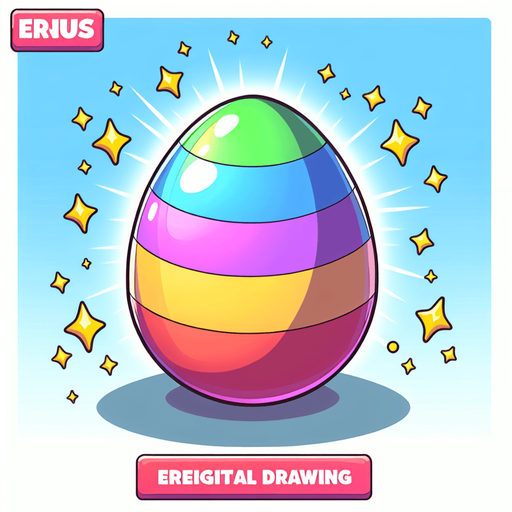 cartoon bonus egg.
Single Game Texture. In-Game asset. 2d. Blank background. High contrast. No shadows.