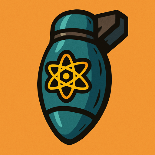 Atom bomb.
In-Game asset.  2d.  High contrast.  No shadows