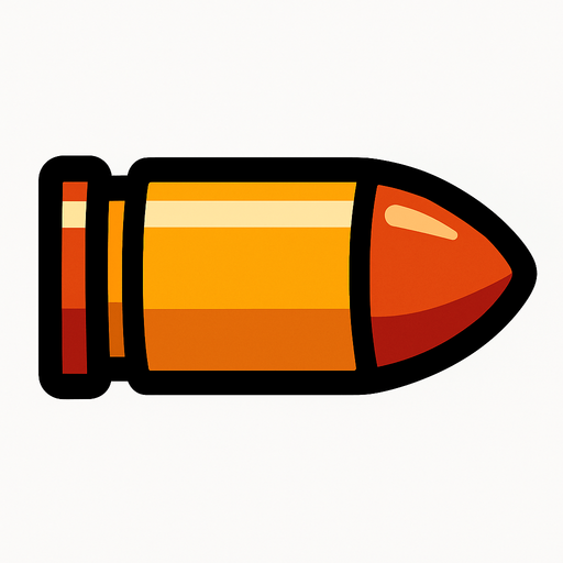 Bullet.
In-Game asset.  2d.  High contrast.  No shadows