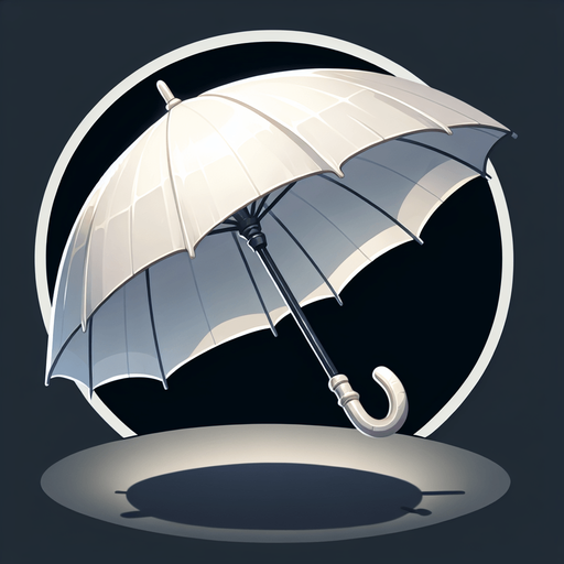 white umbrella.
Single Game Texture. In-Game asset. 2d. Blank background. High contrast. No shadows.