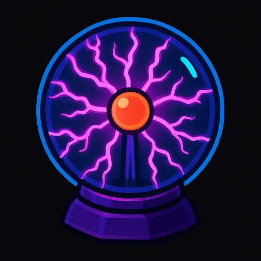 Plasma ball.
In-Game asset.  2d.  High contrast.  No shadows