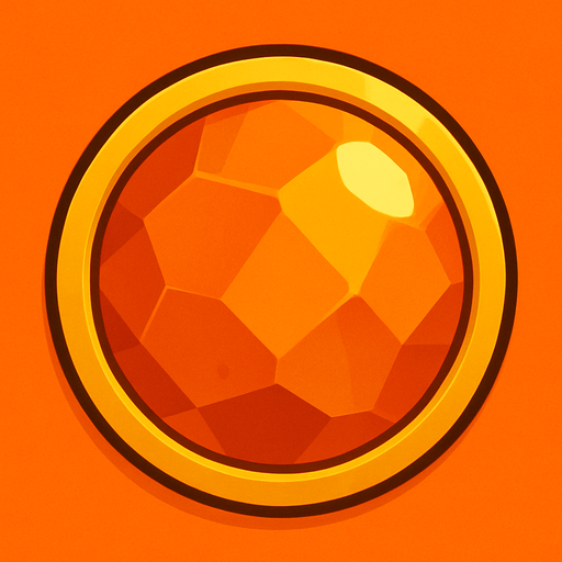 Orange gem circle.
In-Game asset.  2d.  High contrast.  No shadows
