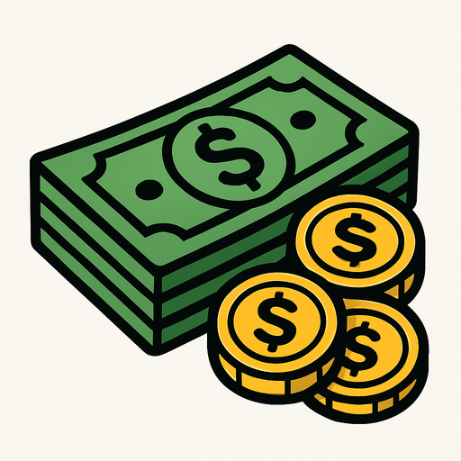 money.
In-Game asset.  2d.  High contrast.  No shadows