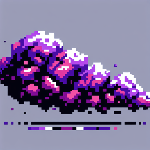 purple ink-jet smoke. pixelated. 8 bit..
Single Game Texture. In-Game asset. 2d. Blank background. High contrast. No shadows.