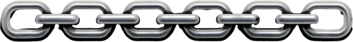 A 20 nodes straight metalic lock chain. High definition.
In-Game asset.  2d.  High contrast.  No shadows