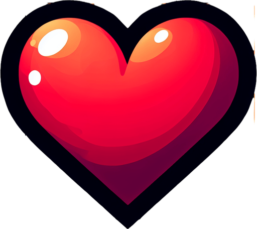 heart.
Single Game Texture. In-Game asset. 2d. Blank background. High contrast. No shadows.