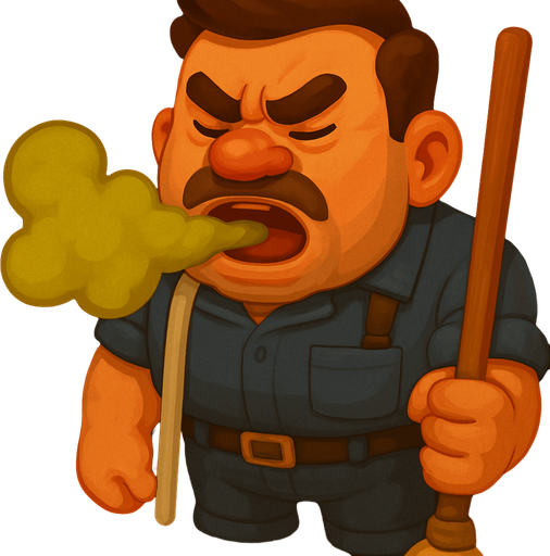 Make him look like a sturdy janitor