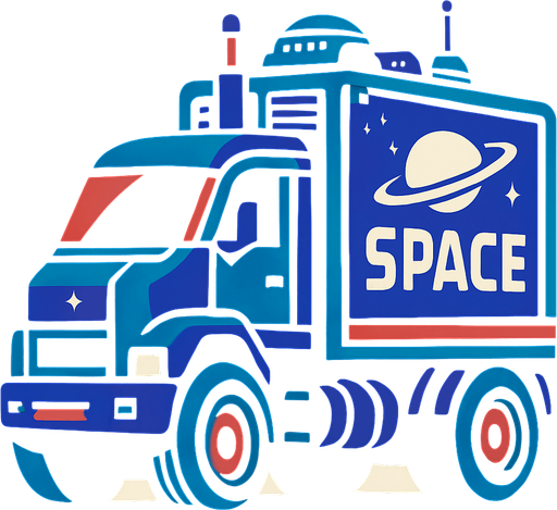 a truck from future space.
2d.  High contrast.  No shadows