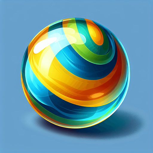COLORED GLASS MARBLE.
Single Game Texture. In-Game asset. 2d. Blank background. High contrast. No shadows.