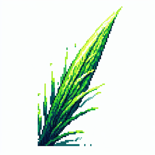pixelart of a single blade of grass.
2d sprite, white background