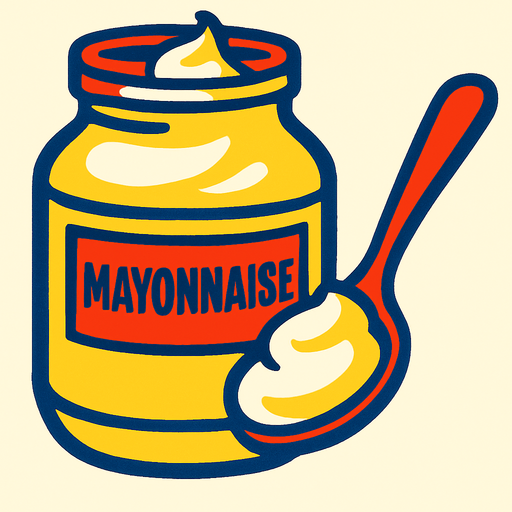 mayonnaise.
2d.  High contrast.  No shadows