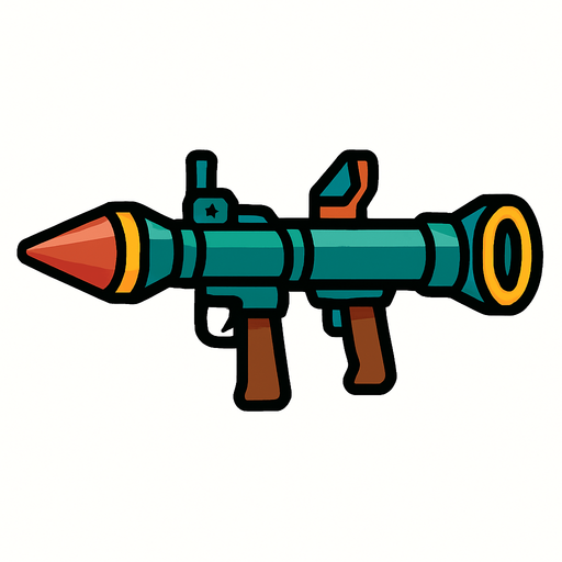 rocket launcher.
In-Game asset.  2d.  High contrast.  No shadows
