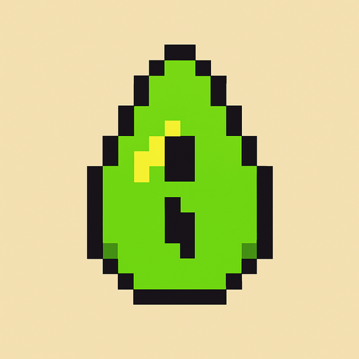 8bit kiwi seed.
In-Game asset.  2d.  High contrast.  No shadows