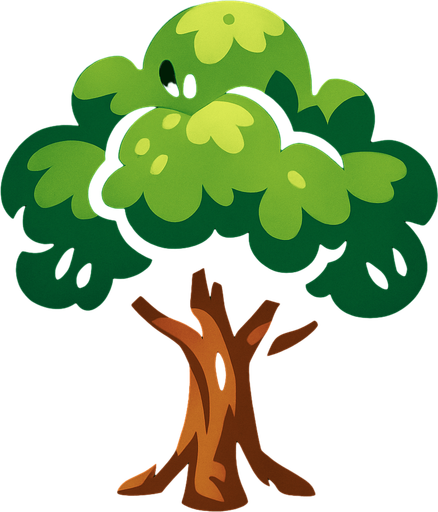 Arbre.
In-Game asset.  2d.  High contrast.  No shadows