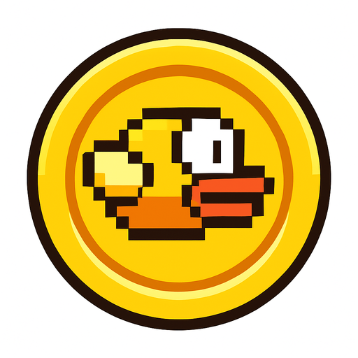 moneda de flappy bird.
In-Game asset.  2d.  High contrast.  No shadows