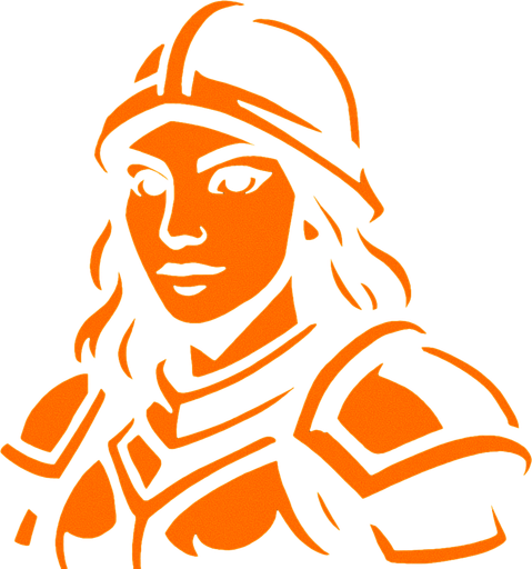 The woman's face is turned towards us.
In-Game asset.  2d.  High contrast.  No shadows