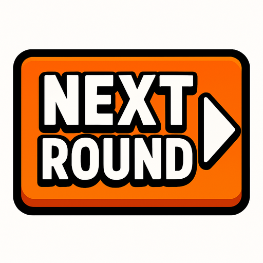 next round button.
In-Game asset.  2d.  High contrast.  No shadows