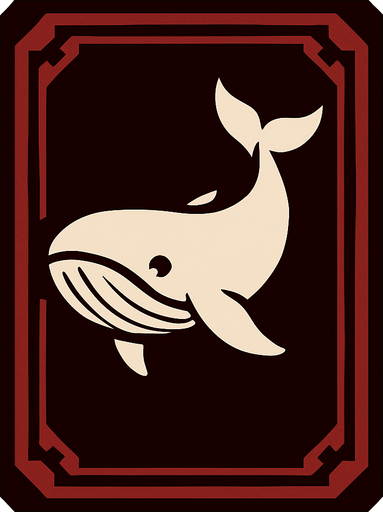 Dark red card packet with a Whale in the center.
In-Game asset.  2d.  High contrast.  No shadows