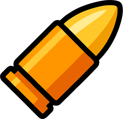 bullet.
In-Game asset.  2d.  High contrast.  No shadows