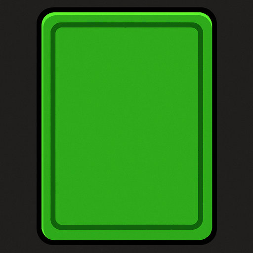 2D. Survivor.io game style skill card. No text written on it. No symbols on it. Just the blank card. Green..
In-Game asset.  2d.  High contrast.  No shadows