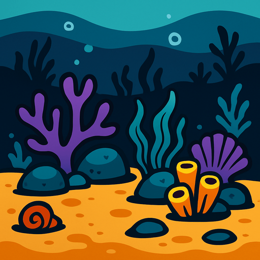 ocean floor.
In-Game asset.  2d.  High contrast.  No shadows