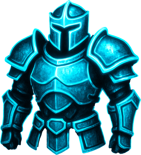 Armor light blue neon.
In-Game asset.  2d.  High contrast.