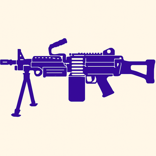 m249.
In-Game asset.  2d.  High contrast.  No shadows
