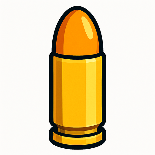 vertical bullet.
In-Game asset.  2d.  High contrast.  No shadows