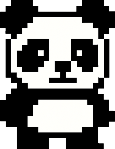 Panda 8bit.
In-Game asset.  2d.  High contrast.  No shadows