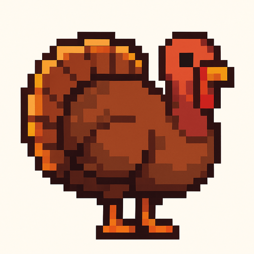 Turkey Pixel.
In-Game asset.  2d.  High contrast.  No shadows