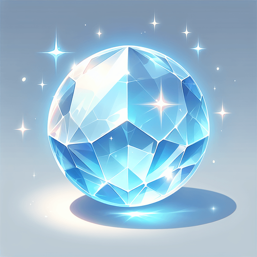 Crystal 🔮.
Single Game Texture. In-Game asset. 2d. Blank background. High contrast. No shadows.