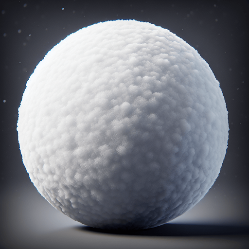 A snowball. Single Game Texture. In-Game asset. 2d. Blank background. High contrast. No shadows.