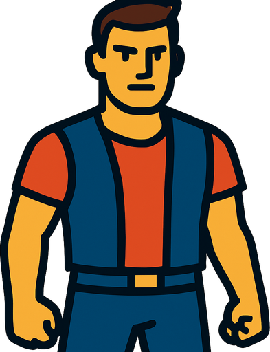 human.
In-Game asset.  2d.  High contrast.  No shadows
