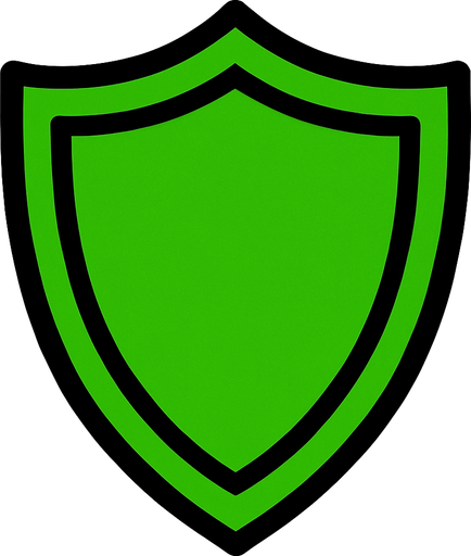 green shield.
In-Game asset.  2d.  High contrast.  No shadows