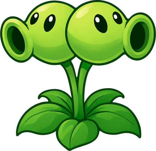doublepeashooter del juego plantas vs zombies fusion.
In-Game asset.  No shadows