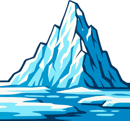 bana buz dağı olan bi arka plan hazırla.
In-Game asset.  2d.  High contrast.  No shadows
