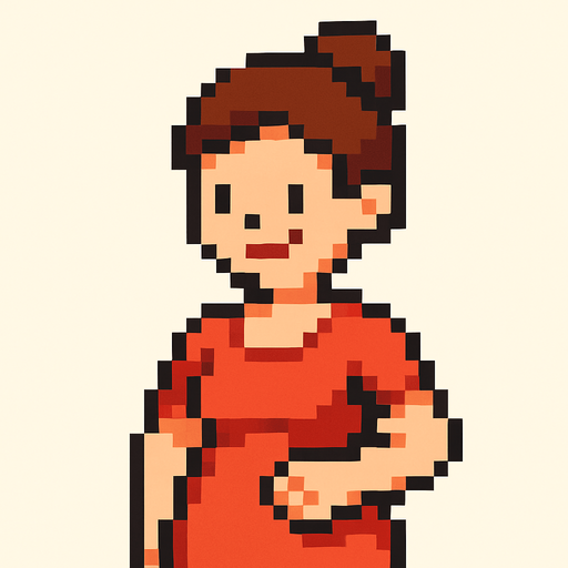 pixel art mom.
In-Game asset.  2d.  High contrast.  No shadows