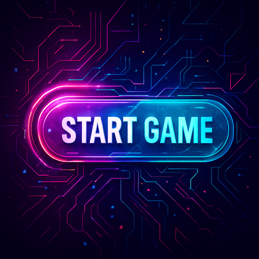 Mix this 'start game' button with cyberpunk + abstract style. Futuer.