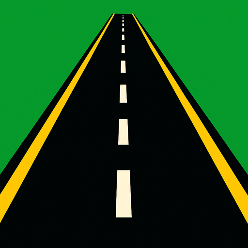 big road.
In-Game asset.  2d.  High contrast.  No shadows