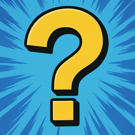 A giant question mark. Anime style..
In-Game asset.  2d.  High contrast.  No shadows